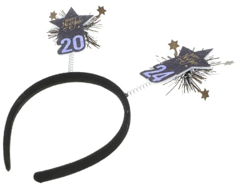 CLISPEED Neujahrs Stirnband Party Haarreif mit Zahlen und Sternen Leichtes Strapazierfähiges Kopfschmuck für Silvester Karneval und Festtagsfeiern Dekoratives Year Haarschmuck