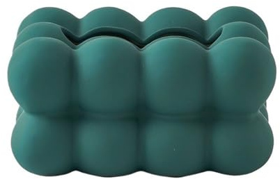 cajas de pañuelos cuadrados, Funda for caja de pañuelos de cerámica cuadrada multicolor 20 x 15 x 10 cm(Green)