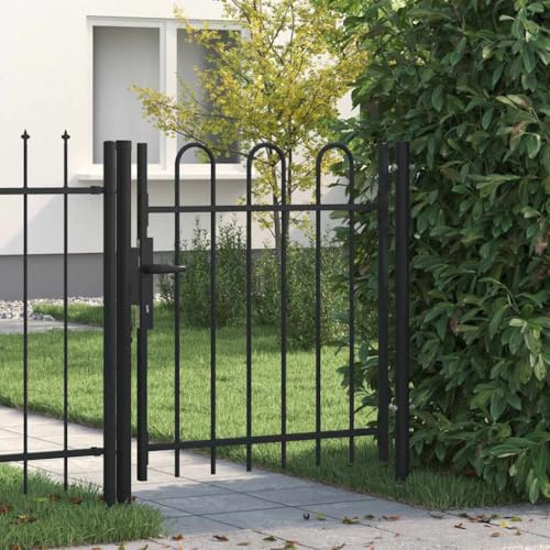 Generic Zauntor, Einzelne Tür mit Gewölbter Oberseite aus Stahl, Sicherheitsbarriere für Garten, Hof, Terrasse, Eingangstür, Geeignet für Innenhöfe, Außengärten (1 x 1 m #01)
