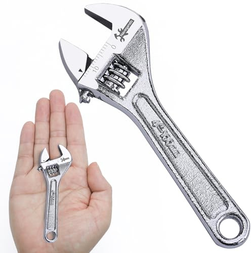 Navegando 4 Inch Mini Adjustable Spanner, Pocket Size for Tight Spaces | Forged High-Carbon Steel, 55g Small Wrench with Tail Hook, Fits 6-13mm Nuts Bolts, for Home DIY, Bike & Plumbing Repairs