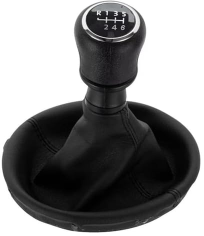 Ciloc Schaltknauf Für VW Für Transporter Für Multivan Für Caravelle T5 2003 2004 2005 2006 2007 2008 2009 2010 6 Gang Schalthebelknauf Mit Manschette(Black 6 Speed)