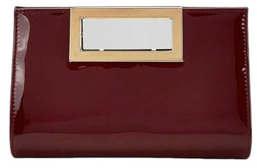 LUYYBDBG Bolsos de Noche Bolso Banquete Brillante, Noche, Mano, Cadena, Vestir, Boda-Vino Tinto