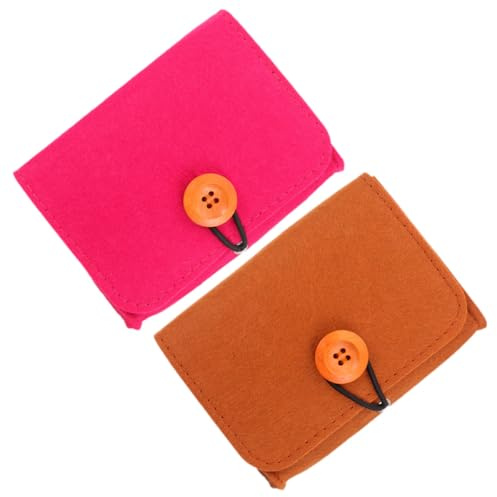 Lurrose Set 2 Sacchetti per Oli Essenziali in Feltro, Organizer Portatile per Conservazione Flaconi, Custodia Piccola e Leggera da Viaggio per Oli Essenziali e Cosmetici, Colori Rosa