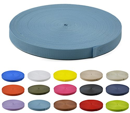 Gurtband Polypropylen 10 Meter lang - 1 Menge Verschiedene Breiten 10mm 15mm 20mm 25mm 30mm 40mm 50 mm (Hellblau, 40MM)