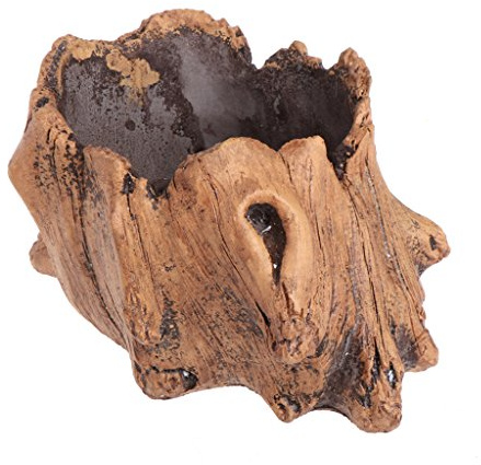 Xuniu Nachahmung Holz Blume Zement Pflanzgefäße für Sukkulenten Blumentöpfe Bonsai Decor - 11x8,5x6cm
