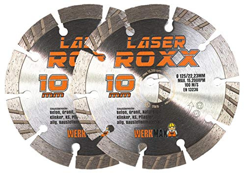 Werkmax Laser ROXX Diamantscheibe 125, 2er-Set, Neuentwicklungfür Beton universal