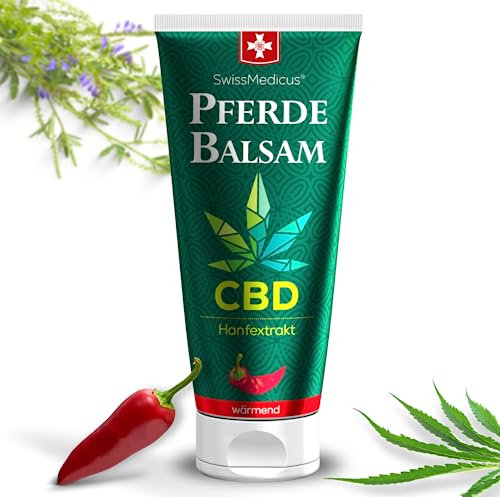 SwissMedicus Pferdebalsam mit CBD Muskelgel gegen Muskelkater und zur Muskel-Regeneration, Wärmendes Massagegel für Sportler (Wärmend)