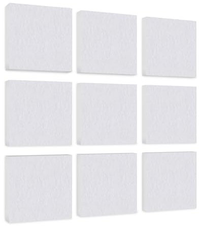 platino24 Akustikpaneele 9 Elemente Colore Quadrat 27,5 x 27,5 cm Weiß I Schallabsorber aus Basotect G+ mit Akustikfilz I Schalldämmung Wand & Decke I Akustikelemente Wandpaneel