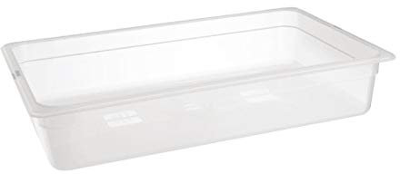 NISBETS Essentials 1/1 Gastronorm Container in Clear Polypropylene - Durable and Easy Clean - Freezer Safe - 13L - H100 x W530 x D325 mm