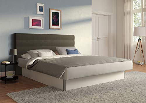 SuMa - Wasserbett doppelt 180x210 dual freistehend m. Sockel weiß und Kopfteil Largo, Farbe anthrazit 180x210 cm