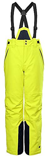 killtec Jungen Funktionshose/Skihose mit abzippbarem Latz, Schneefang und Kantenschutz - KSW 79 BYS SKI PNTS, neon Lime, 176, 37310-000