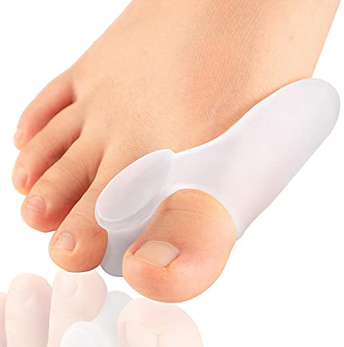 Bukihome Upgrade-Pack mit 10 Bunion Cushions Protektoren, Sport Bunion Pad & Toe Spacer Set, Bunion Corrector mit separator für den großen Zeh, Bunion Relief mit Gel Shield für Männer & Frauen (white)
