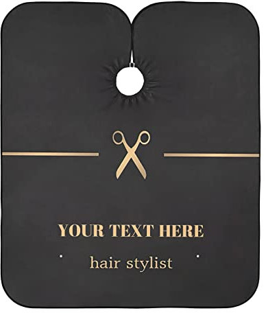 Moderner, schicker Friseurumhang, Fügen Sie Ihren Text hinzu, personalisierter professioneller Haarschnitt, wasserdichter Friseur-Styling-Umhang für Zuhause, Salon und Friseurladen, 165,1 x 139,7 cm