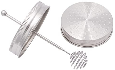 Stainless Steel Honey Dipper by Mason Jar Lifestyle (Wide Mouth)