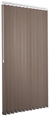 Ventanara® Lamellenvorhang durchgehende Schiene Komplettset Vertikaljalousie 89mm inkl. Montagematerial (Taupe (tageslicht), 250 x 250 cm)