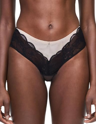 Chantelle Midnight Flowers Briefs Shorty Mid Rise Boyshorts Knickers Lingerie, Schwarz, M