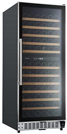 respekta Weinkühlschrank freistehend für 122 Standardflaschen/Einbaufähig / 320 L Nutzinhalt / 2 Temperaturzonen/Touch Control/LED Leuchte/Wechselbarer Türanschlag / 43 dB/WKS 122-19