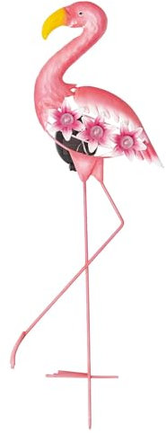 WERKA PRO Flamant Rose Solaire avec 3 LED Blanches, Éclairage Économique et Durable, Résistant aux Intempéries, Décoration Élégante pour Jardin ou Balcon, Taille 20 cm x 6 cm x 55,5 cm, Couleur Rose.