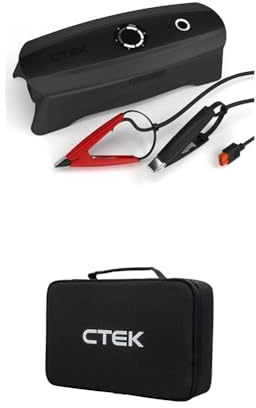 CTEK CS FREE - PORTABLES BATTERIELADE- UND WARTUNGSGERÄT MIT ADAPTIVE BOOST TECHNOLOGIE, schwarz & CS STORAGE CASE strapazierfähige und leichte gepolsterte Tasche für CTEK-Ladegeräte und Zubehör