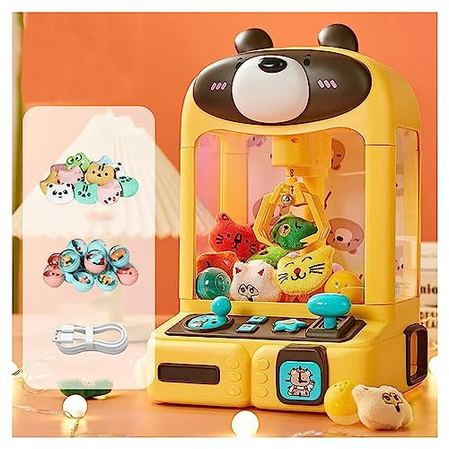 Machine à Pince Machine à Sucreries avec 30 Peluches,10 Gashapons Candy Grabber Machine Attrape Bonbon Jeu Amusant Et Cadeau pour La Fête De Noël,Bear