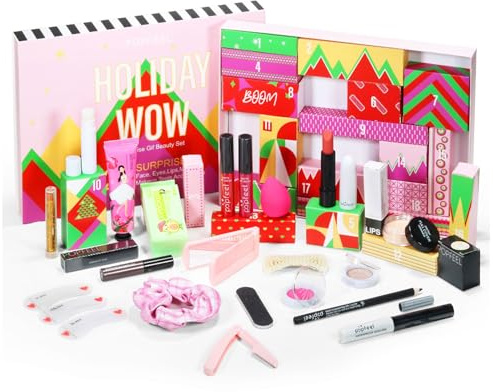 Beauty-Adventskalender 2023, 20 Tage Beauty-Leckereien, Make-up- und Kosmetische Überraschungen, Make-up-Geschenkbox für Frauen und Mädchen