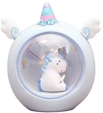 DOITOOL Luce Notturna Forma Di Unicorno Proiettore Di Stelle e Globo Lampada Da Notte Per Ragazze Regalo Blu