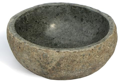 Wogeka - Vogeltränke aus massivem Flussstein - im modernen Style aus frostsicherem Naturstein frostsicher als Geschenk-Idee zu Weihnachten Geburtstag Dekoration