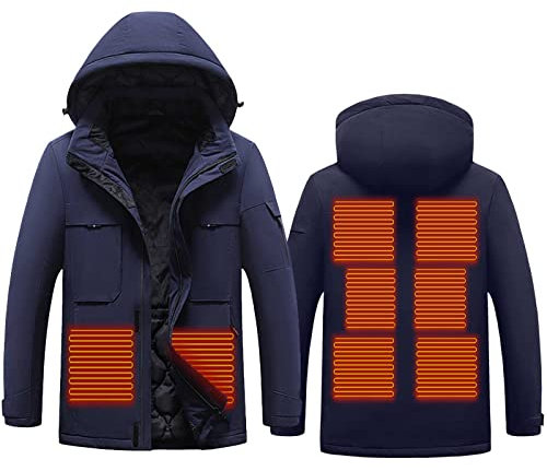 Battnot Heizjacke Herren Damen Beheizbare Jacke,Wasserdicht Winddicht warm Softshell Winterjacke Beheizbare Weste Winter Warm Mantel Elektrischer Beheizte Jacken für Outdoor Wandern Jagd Camping