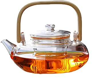 LeGDOr Glass Teapot,Stovetop Safe Glass Tea Kettle with Infuser,for Tea and Coffee,Borosilicate Tea Pot for Loose Tea (700ML)