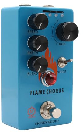 Btuty Guitar Chorus Pedal E-Gitarre Effektpedal Geschwindigkeit/Tiefe/Blend Control True Bypass Metallgehäuse DC 9 V 6,35 mm Eingang/Ausgang Interface Mini Guitar Chorus Effector
