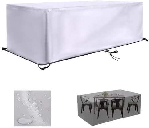 KADING Copertura Per Mobili da Giardino, 110x60x50cm Telo Copri Tavolo per Esterno Copertura Mobili Giardino Impermeabile Copri Tavolo da Esterno Coperture Tavoli da Giardino Antipioggia Antivento