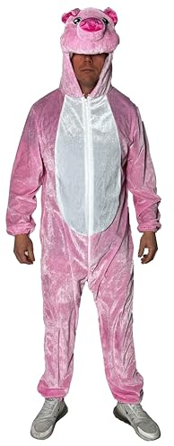 Foxxeo rosa Schweine Kostüm für Erwachsene