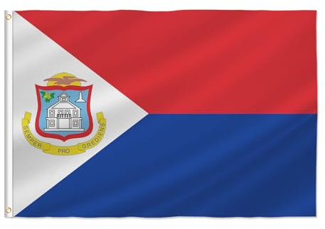 PTEROSAUR Bandiera di Sint Maarten, 6 x 90 cm, bandiera dei Paesi Bassi Sint Maarten, occhielli in ottone, decorazione per interni ed esterni