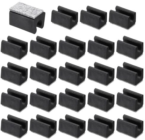 PATIKIL 10mm Copertura Piedini Sedia Rettangolare con Cuscinetto Feltro, 24pz Scorrono senza Graffi Piedini Mobili Protezioni Legno Duro Cappucci Tubi per Pavimenti Legno Ufficio, Nero