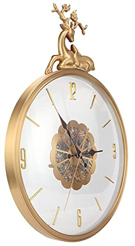 LiebeWH Wanduhr, Pendeluhr, Pendeluhr, Pendeluhr mit Schwingendem Pendel, Geräuschlose Vintage-Dekoruhr für Wohnzimmer, Esszimmer, Küche, Büro und Heimdekoration, 50 X 35 cm
