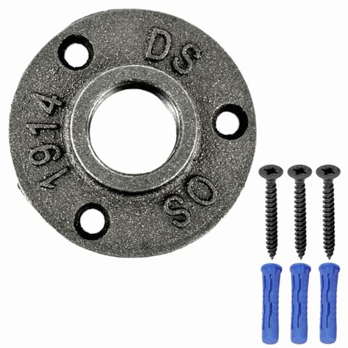 Home Invasion - Flangia del pavimento - Ghisa nera - 3 fori - 3/4 - 20 x 27 mm