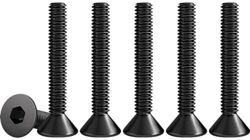 Drenky Tornillo Avellanado Negro M3 X 30 mm, 50 Piezas Tornillos De Cabeza Avellanada Norma DIN 7991 / ISO 10642 Tornillos Avellanados con Hexágono Interior Acero Inoxidable A2 V2A, Rosca Completa