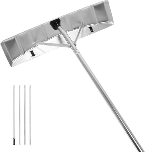 GOPLUS Rastrillo de Nieve para Tejados, Rastrillo Quitanieves de Tejado Extensible de 1,48-6,08 m, Rastrillo de Techo (148-608 cm)