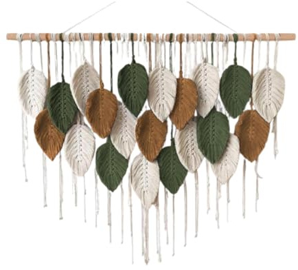 Kuntesetty Tapiz de Macramé con Borlas para Decoración de Espacios, Murales Decoración para el Hogar salón, Dormitorio, Cocina, Estilo B, 15 Hojas