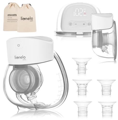 LIONELO Fidi Free Lumi Freihändige Elektrische Milchpumpe, 2 Modi | 9 Stufen, Massage, Abpumpen, Display, 6 Trichtergrößen, diskret, Zubehör