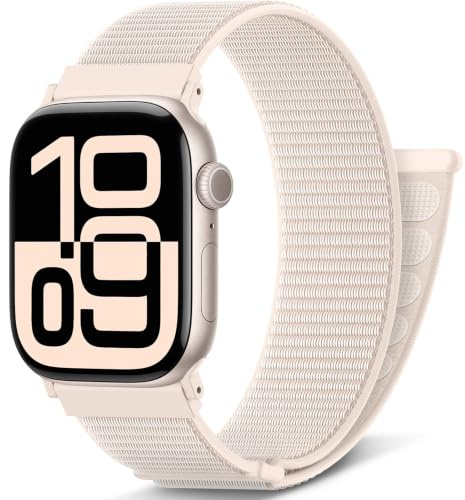 AMSKY Nylon Sport Loop Band kompatibel med Apple Watch 40mm 42mm 46mm 44mm 45mm 41mm 38mm 49mm, för iWatch Series 11 10 9 8 7 6 5 4, Ultra SE 3 2 1