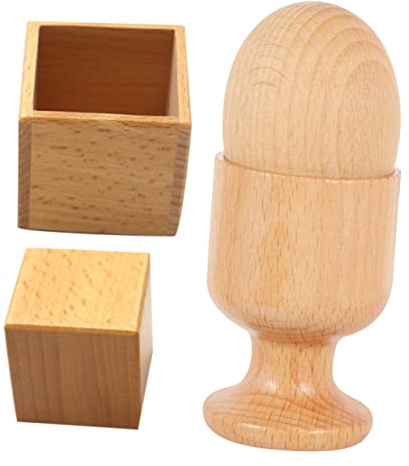 HEALSOPTHY 2juegos Juguetes De Coordinación -Mano para Bebés Juguete De Huevera y Huevo Bloques De Madera Desarrollo De Bebés Casa