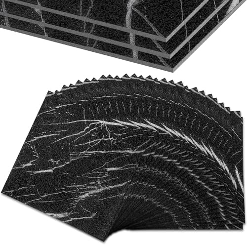 HENGMEI Lot de 27 revêtements de sol en PVC autocollant - Aspect béton - 30 cm x 30 cm - Revêtement de sol en vinyle antidérapant - Pour chambre à coucher, cuisine - 2,51 m² - Modèle J