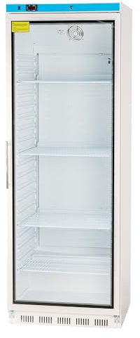 ROMUX® Armario Expositor Refrigerado de 1 Puerta de Cristal de 60 cm Refrigeración Ventilada | Armario Frigorífico Capacidad 258 L- 4 Estantes y 130 W | Nevera Frio Bebidas