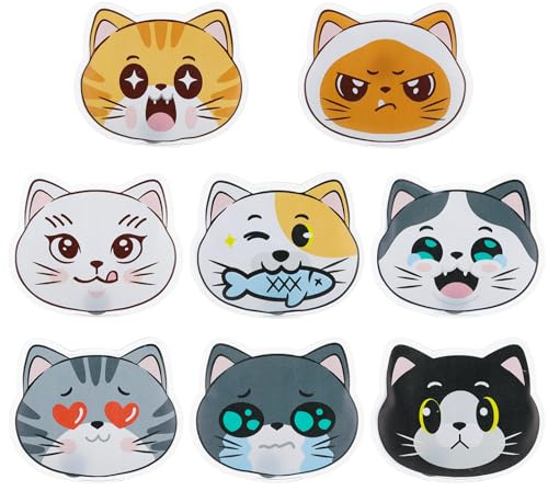 Meng Jiaran 8 pcs Hand Warmers, Portable Reusable Pocket Warmers Mini Hand Warmers with Cat for Kids Women Winter Outdoor Camping Hiking