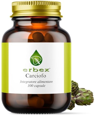 Erbex Carciofo Integratore - Supporto Intestino e Fegato - Integratore per Funzioni Digestive - Capsule al Carciofo per Dimagrire - 100 Capsule Naturali - Stimola Funzioni Epatiche