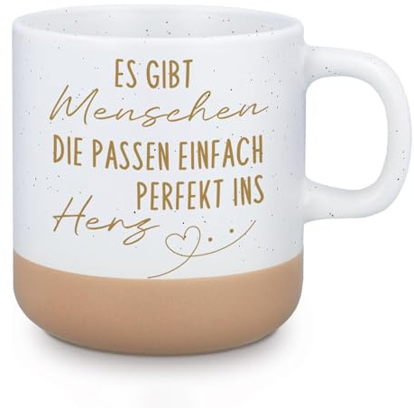 Tasse mit Spruch - Es gibt Menschen die passen perfekt ins Herz -Becher, Kaffeebecher, Geschenkidee zum Valentinstag, Lieblingsmensch Geschenk, Geburtstagsgeschenk für Verliebte, Geschenk für Sie/Ihn