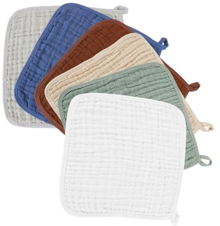 Toyvian Paños para Eructar Bebés de Muselina 6 Capas 6 Unidades Multicolor 100% Algodón Suave Absorbentes y Bordes Reforzados Toallitas para Recién Nacidos Uso Versátil para