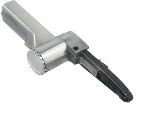 Yuanpgky Lijadora de banda de aire con correas de lijado para compresor de aire, herramienta neumática de 16000 rpm para moler vidrio, madera, plásticos, acero inoxidable y metal
