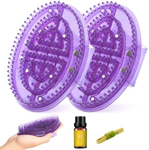 Meridian Brush Massage Body,Beauty Salon Professional Custom MeridianBrush Set,Meridian Pressure Brushes,Full Body Massages Brush with Essential Oil,Full Bodys Relaxation Comb Massage Tools (Purple)